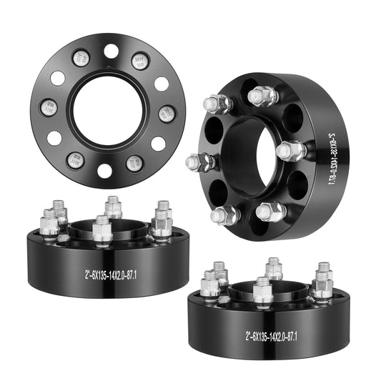 2" 6"x5.3" Wheel Spacers Wheel Adapters 6 Teeth Forged Spacers 4 PCS Black