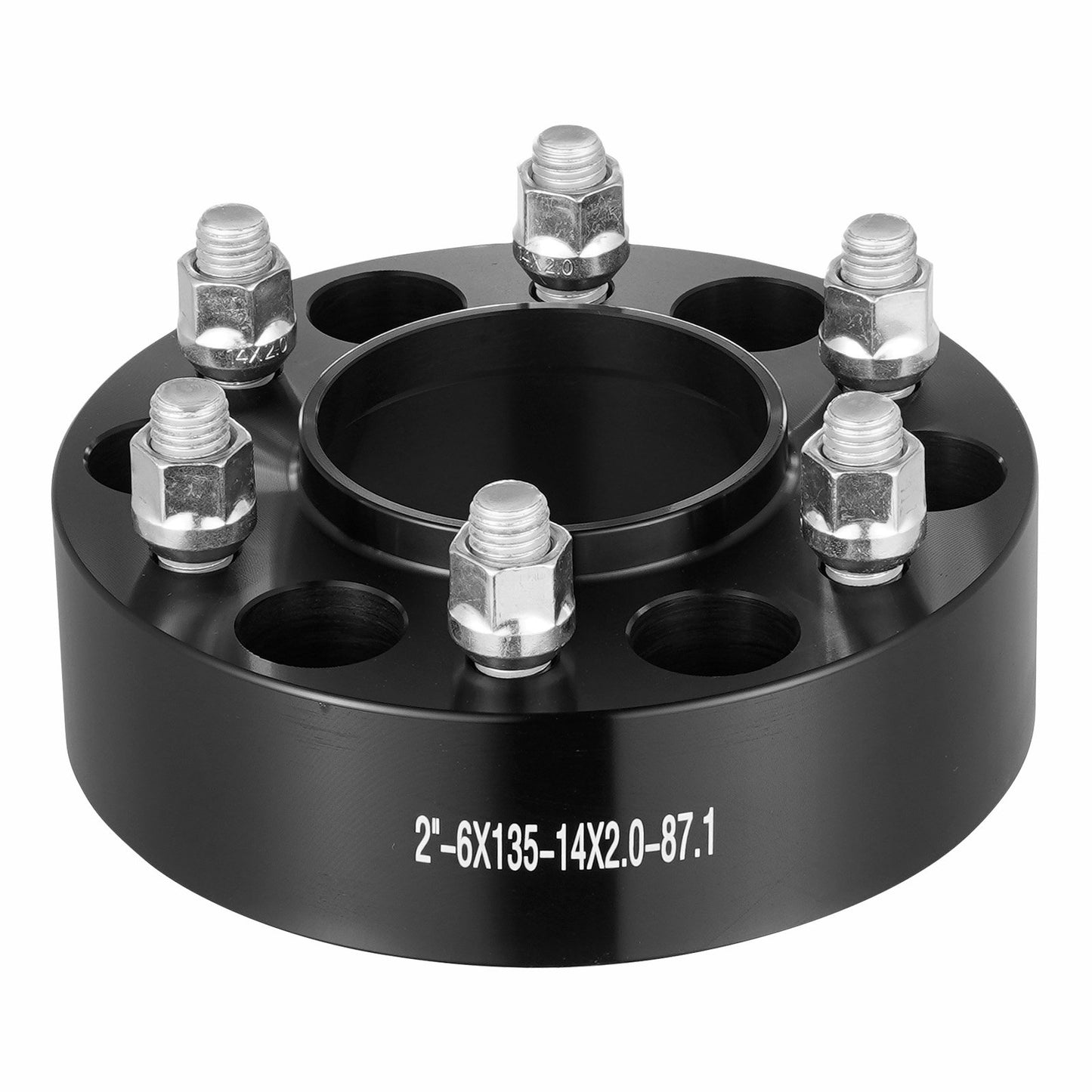 2" 6"x5.3" Wheel Spacers Wheel Adapters 6 Teeth Forged Spacers 4 PCS Black