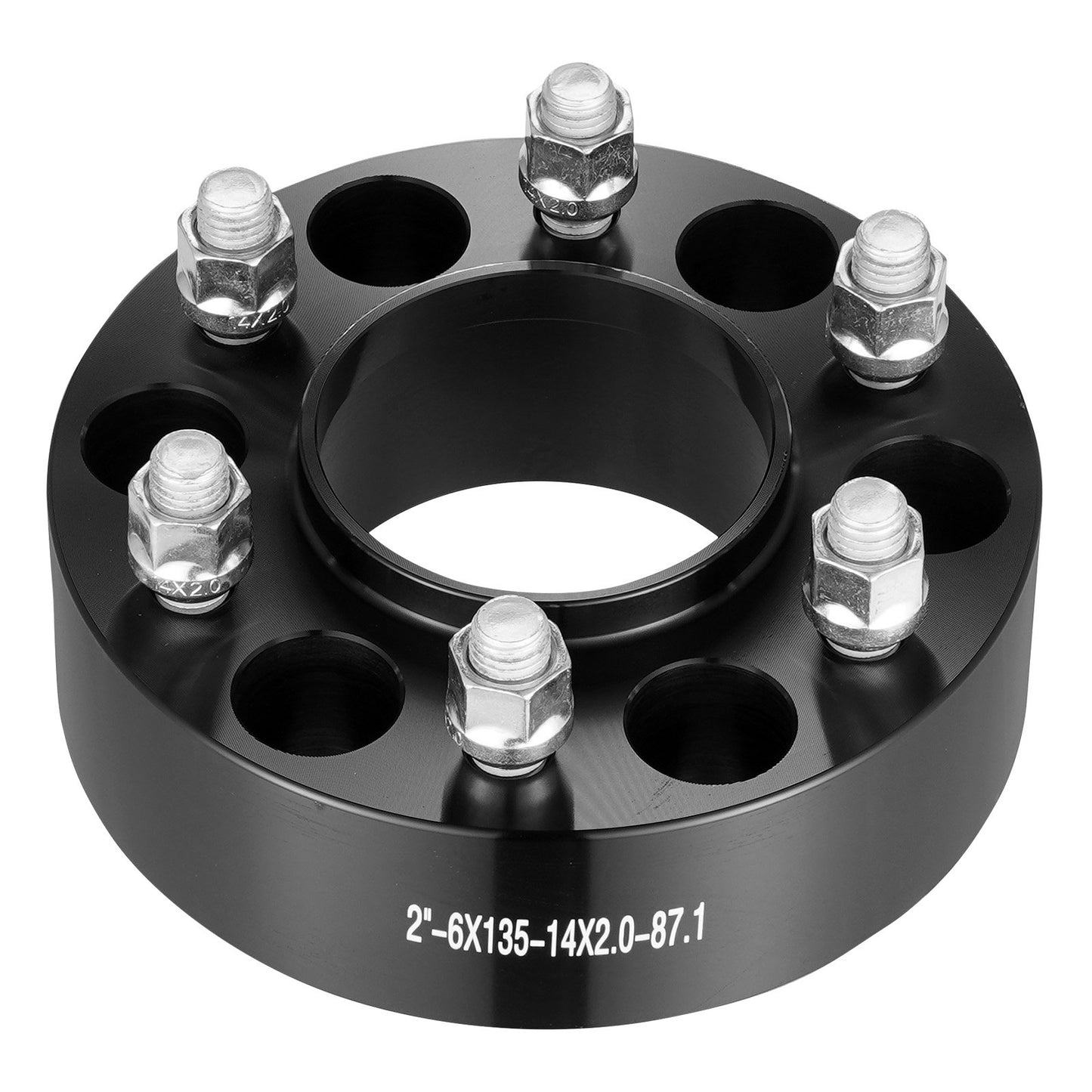 2" 6"x5.3" Wheel Spacers Wheel Adapters 6 Teeth Forged Spacers 4 PCS Black