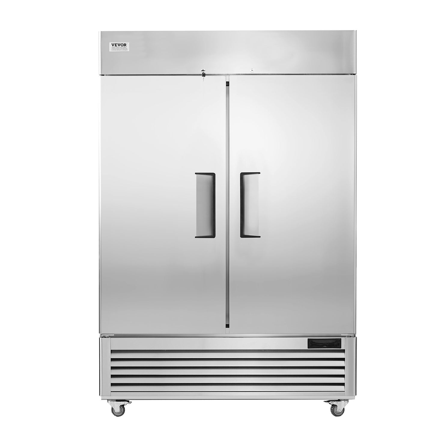 Gewerbe-Gefrierschrank 38,83 Kubikfuß, Gefrierschrank mit 2 Türen, automatisches Abtauen, Edelstahl-Gefrierschrank mit 6 verstellbaren Ablagen, Temperaturregelung von -13 bis 5℉ und 4 Rädern
