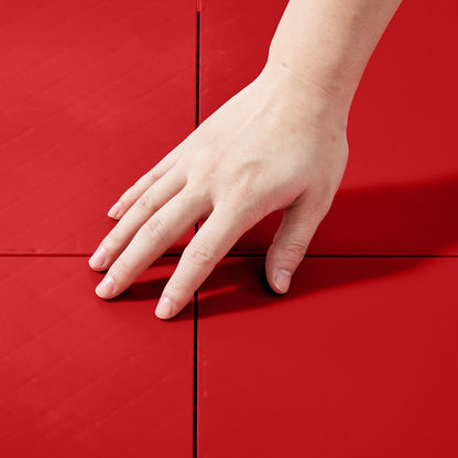 Gym Flooring Set 8 PCS Interlocking PP Puzzle Rubber Tiles Red