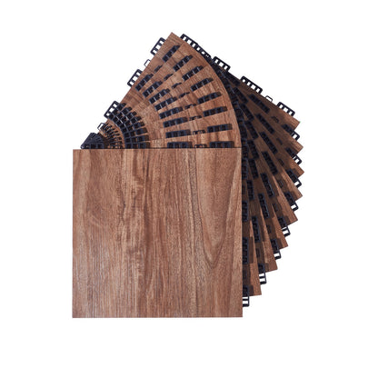 Gym Flooring Set 9 PCS Interlocking PP+PVC Puzzle Rubber Tiles