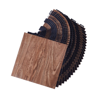 Gym Floor Set 52 PCS Interlocking PP+PVC Puzzle Rubber Tiles