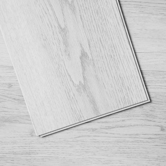 Interlocking Vinyl Floor Tiles 1220 X 185 mm, 10 Tiles 5.5 mm Thick Snap Together, Light Grey Wood Grain DIY Flooring for Kitchen, Dining Room, Bedroom and Bathroom, Easy for Home Decor