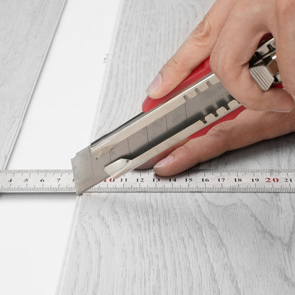 Interlocking Vinyl Floor Tiles 1220 X 185 mm, 10 Tiles 5.5 mm Thick Snap Together, Light Grey Wood Grain DIY Flooring for Kitchen, Dining Room, Bedroom and Bathroom, Easy for Home Decor