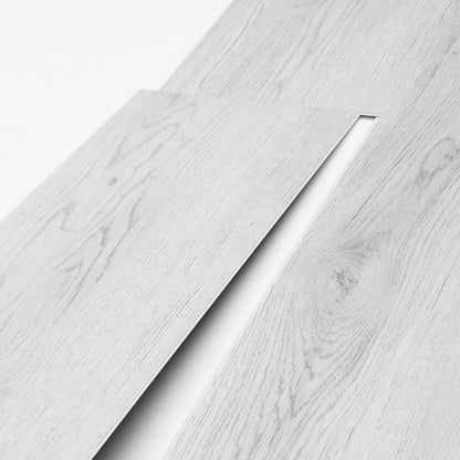 Interlocking Vinyl Floor Tiles 1220 X 185 mm, 10 Tiles 5.5 mm Thick Snap Together, Light Grey Wood Grain DIY Flooring for Kitchen, Dining Room, Bedroom and Bathroom, Easy for Home Decor
