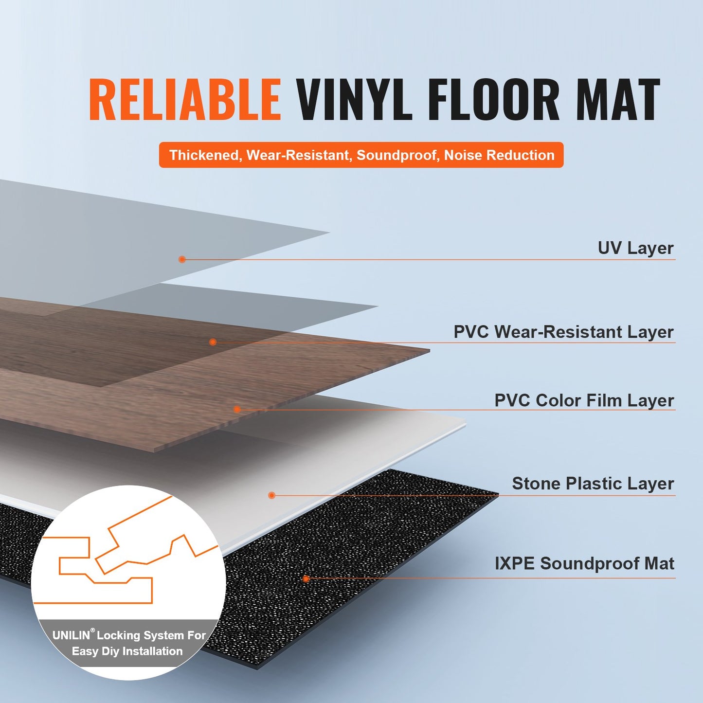 Sammankopplade vinylgolvplattor 1220 X 185 mm, 10 plattor 5,5 mm tjocka Snap Together, Djupbruna träfibrer DIY-golv för kök, matsal, sovrum och badrum, lätt för heminredning