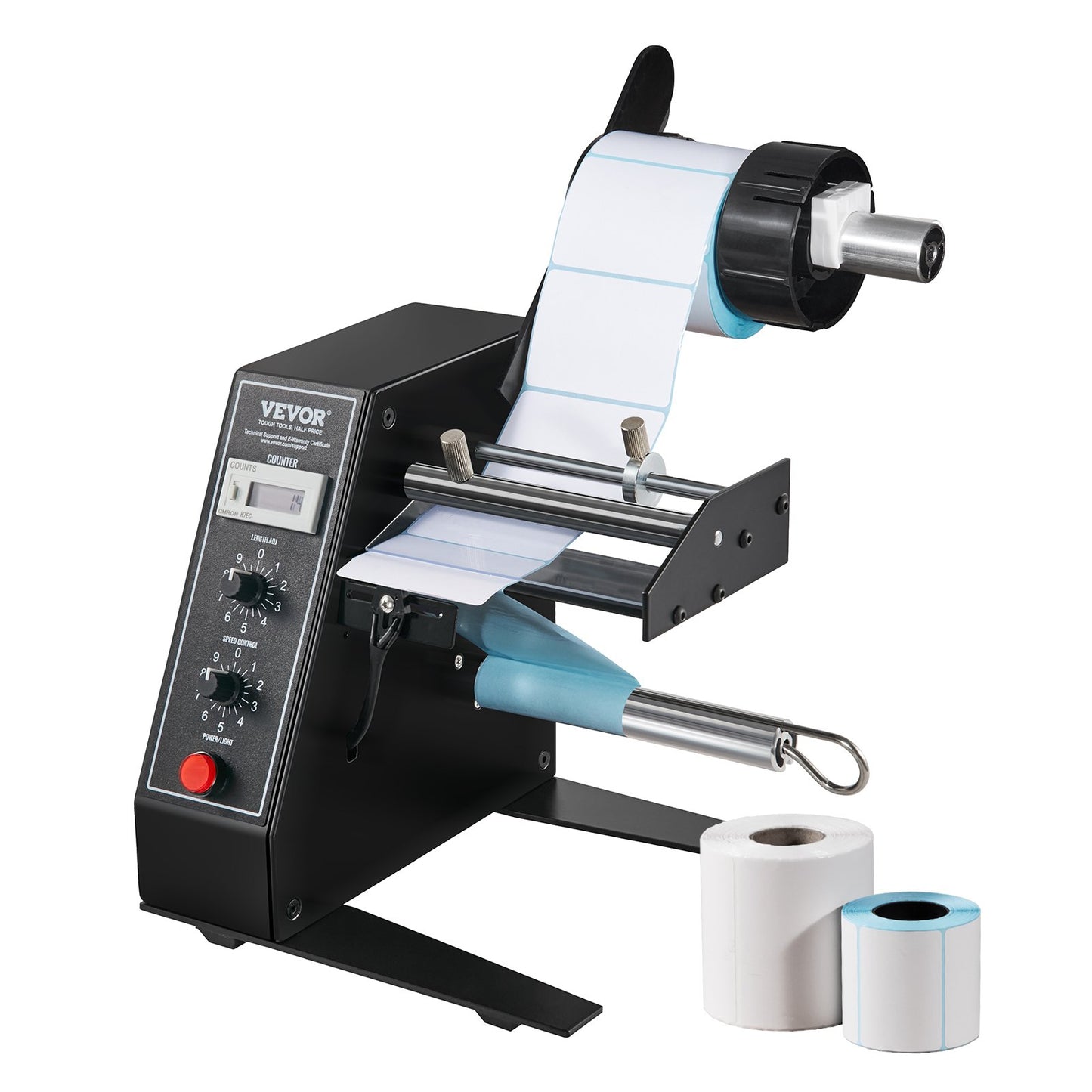 Automatisk etikettdispenser, bredd 0,6"-4,9"/15-125 mm, längd 0,1"-5,9"/3-150 mm, automatisk etikettavskiljare, etikettavskiljare, hastighetsjusterbar etikettapplikator, automatisk räkning 0-999999