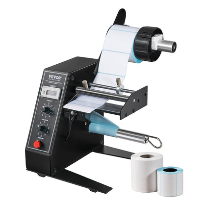 Automatisk etikettdispenser, bredd 0,6"-4,9"/15-125 mm, längd 0,1"-5,9"/3-150 mm, automatisk etikettavskiljare, etikettavskiljare, hastighetsjusterbar etikettapplikator, automatisk räkning 0-999999