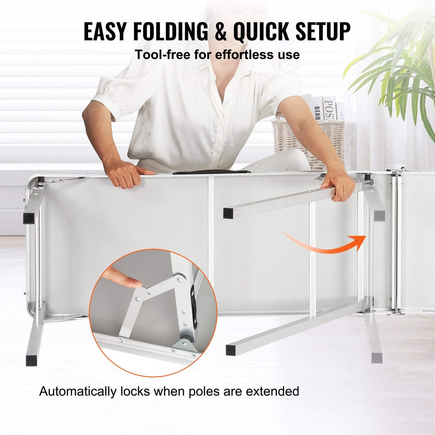 Portable Tradeshow Podium-bord, 77,95" x 15,16" x 34,65", Display Utställningsbänkmonter Mässa med vägg, hopfällbar kampanj för detaljhandelsbarbordsbord med förvaringsställ och bärväska