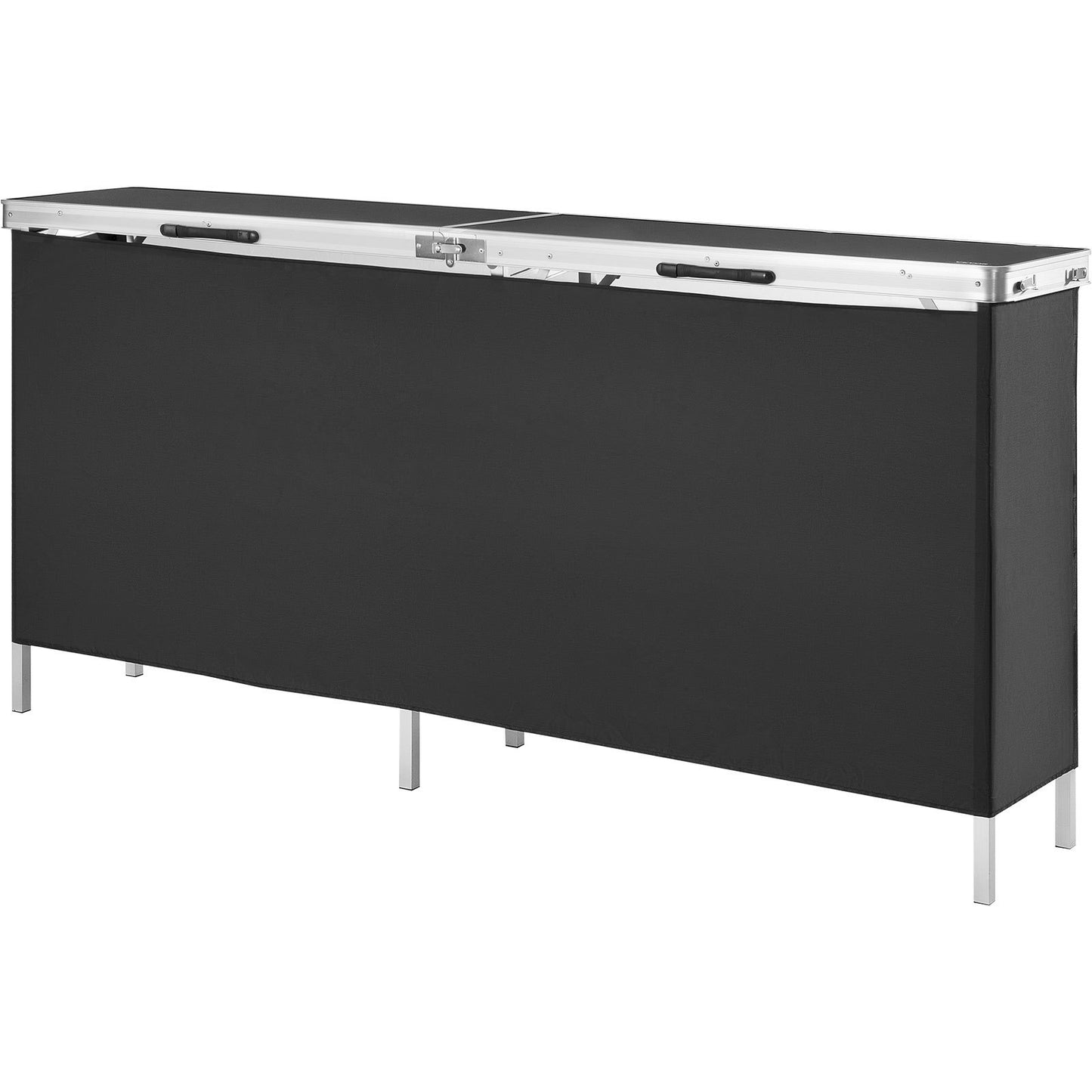 Portable Tradeshow Podium-bord, 77,95" x 15,16" x 34,65", Display Utställningsbänkmonter Mässa med vägg, hopfällbar kampanj för detaljhandelsbarbordsbord med förvaringsställ och bärväska
