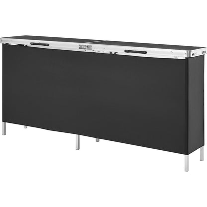 Portable Tradeshow Podium-bord, 77,95" x 15,16" x 34,65", Display Utställningsbänkmonter Mässa med vägg, hopfällbar kampanj för detaljhandelsbarbordsbord med förvaringsställ och bärväska