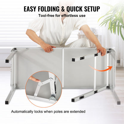 Portable Tradeshow Podium Bord, 38,39" x 15,16" x 34,25", Display Utställningsbänk monter Mässa med vägg, hopfällbar kampanj Retail Bar Bord Podium med förvaringsställ och bärväska