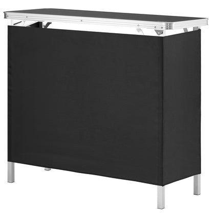 Portable Tradeshow Podium Bord, 38,39" x 15,16" x 34,25", Display Utställningsbänk monter Mässa med vägg, hopfällbar kampanj Retail Bar Bord Podium med förvaringsställ och bärväska