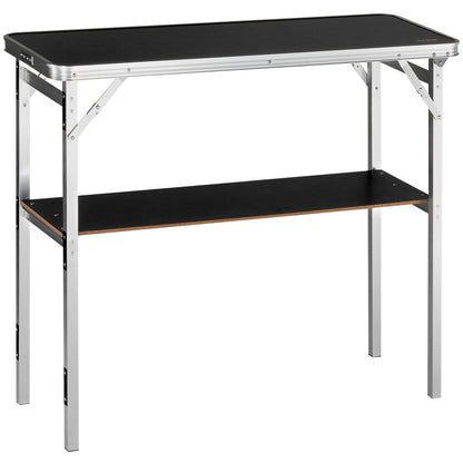 Portable Tradeshow Podium Bord, 38,39" x 15,16" x 34,25", Display Utställningsbänk monter Mässa med vägg, hopfällbar kampanj Retail Bar Bord Podium med förvaringsställ och bärväska