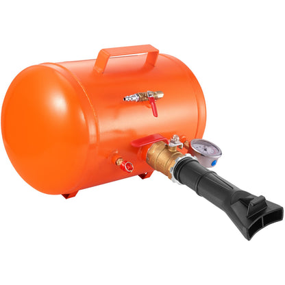 Tire Bead Blaster, 5 gallon/19L capacity, includes pressure gauge and handle, 145 PSI Max inflation tank, works between 85-116 PSI for cars, trucks and ATVs
