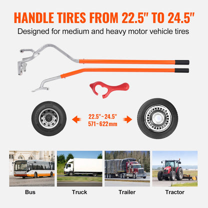 Truck Tire Changer Mount Demontera 22,5-24,5 i Radial Bias Ply/Tubeless däck