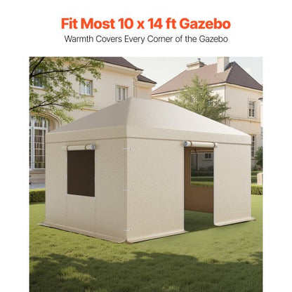 Vinterpaviljongöverdrag passar 3,08 x 4,39 m paviljonger med hård tak, allväderspaviljongöverdrag med sidoväggar och fönster, högdensitets PE-material, slutna förvaringsskydd, paviljonger ingår ej |  EU