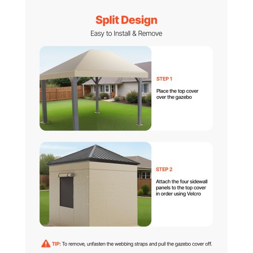 Vinterpaviljongöverdrag passar 3,08 x 4,39 m paviljonger med hård tak, allväderspaviljongöverdrag med sidoväggar och fönster, högdensitets PE-material, slutna förvaringsskydd, paviljonger ingår ej |  EU