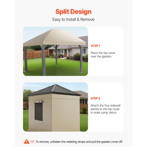 Vinterpaviljongöverdrag passar 3,68 x 4,9 m paviljonger med hård tak, allväderspaviljongöverdrag med sidoväggar och fönster, högdensitets PE-material, slutna förvaringsskydd, paviljonger ingår ej |  EU