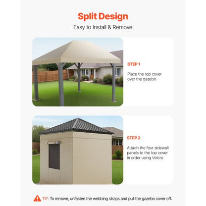 Vinterpaviljongöverdrag passar 3,68 x 4,9 m paviljonger med hård tak, allväderspaviljongöverdrag med sidoväggar och fönster, högdensitets PE-material, slutna förvaringsskydd, paviljonger ingår ej |  EU