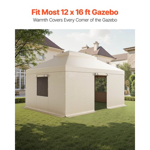 Vinterpaviljongöverdrag passar 3,66 x 4,87 m paviljonger med hård tak, allväderspaviljongöverdrag i dubbla nivåer med sidoväggar och fönster, högdensitets PE-slutet förvaringsskydd, paviljonger ingår ej |  EU