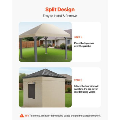 Vinterpaviljongöverdrag passar 3,66 x 4,87 m paviljonger med hård tak, allväderspaviljongöverdrag i dubbla nivåer med sidoväggar och fönster, högdensitets PE-slutet förvaringsskydd, paviljonger ingår ej |  EU