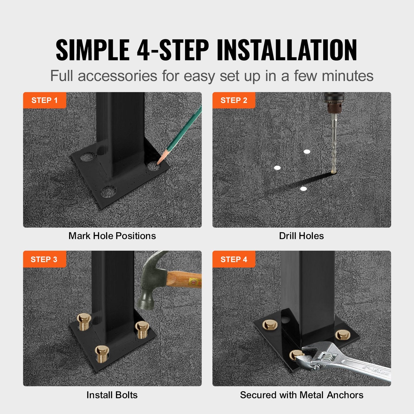 Handrail Bar #1 Fits 1-Step Matte Black