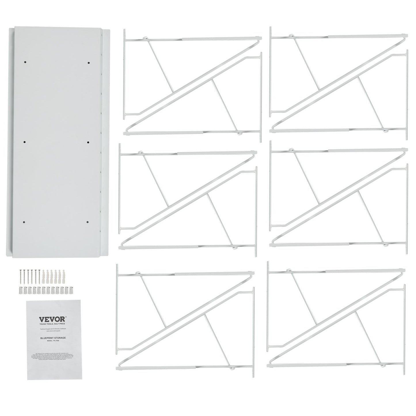 Wall Mount Blueprint Storage Rack Blueprint Hållare med 12 svängbara fästen