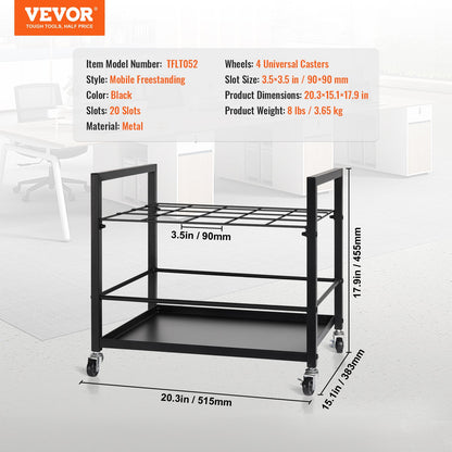 Blueprint Storage Rack 20 platser Mobil rullfilhållare för arkitektonisk