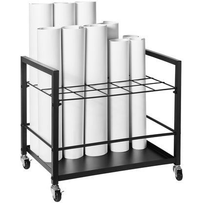 Blueprint Storage Rack 20 platser Mobil rullfilhållare för arkitektonisk