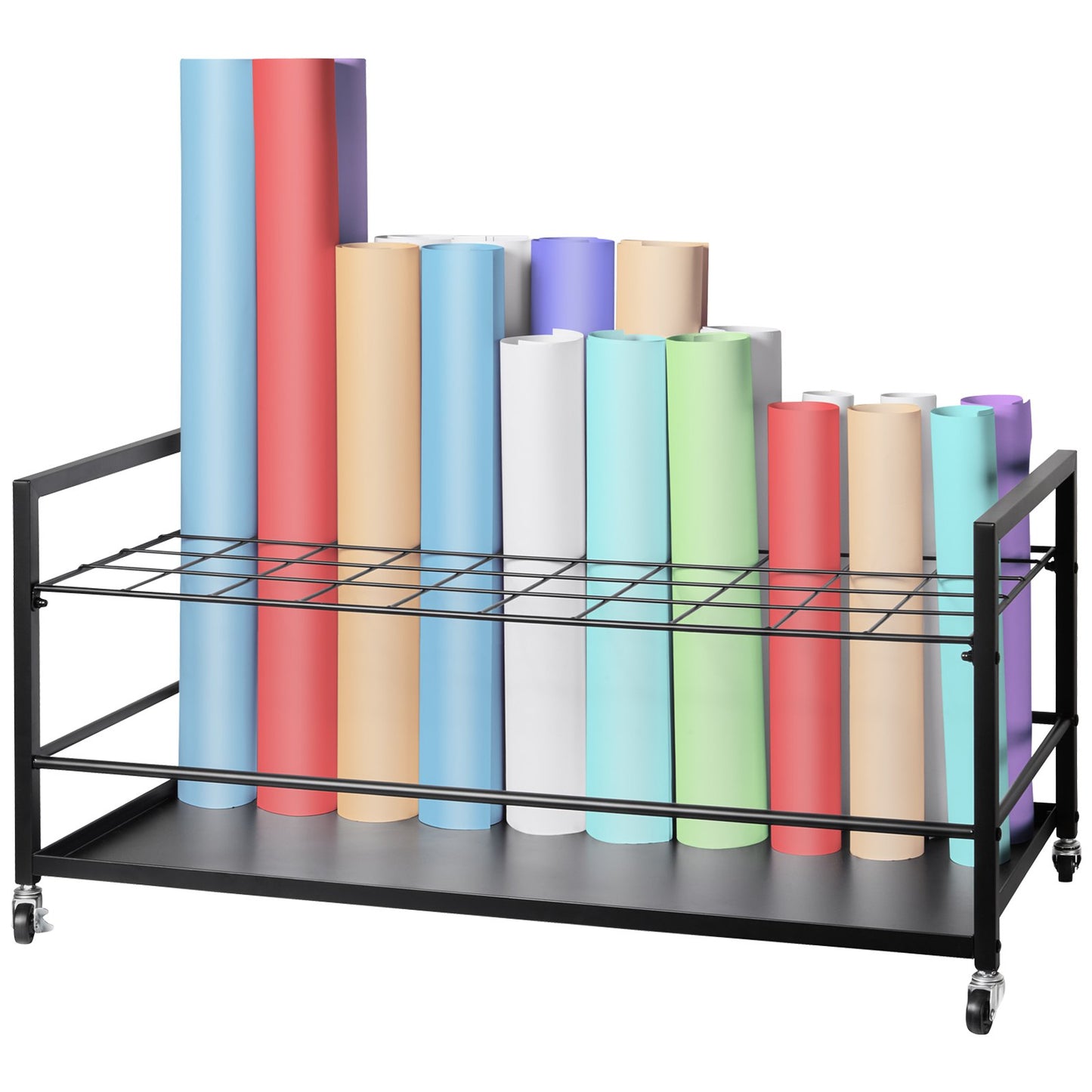 Blueprint Storage Rack 50 Slots Mobile Roll File Holder for Architectural