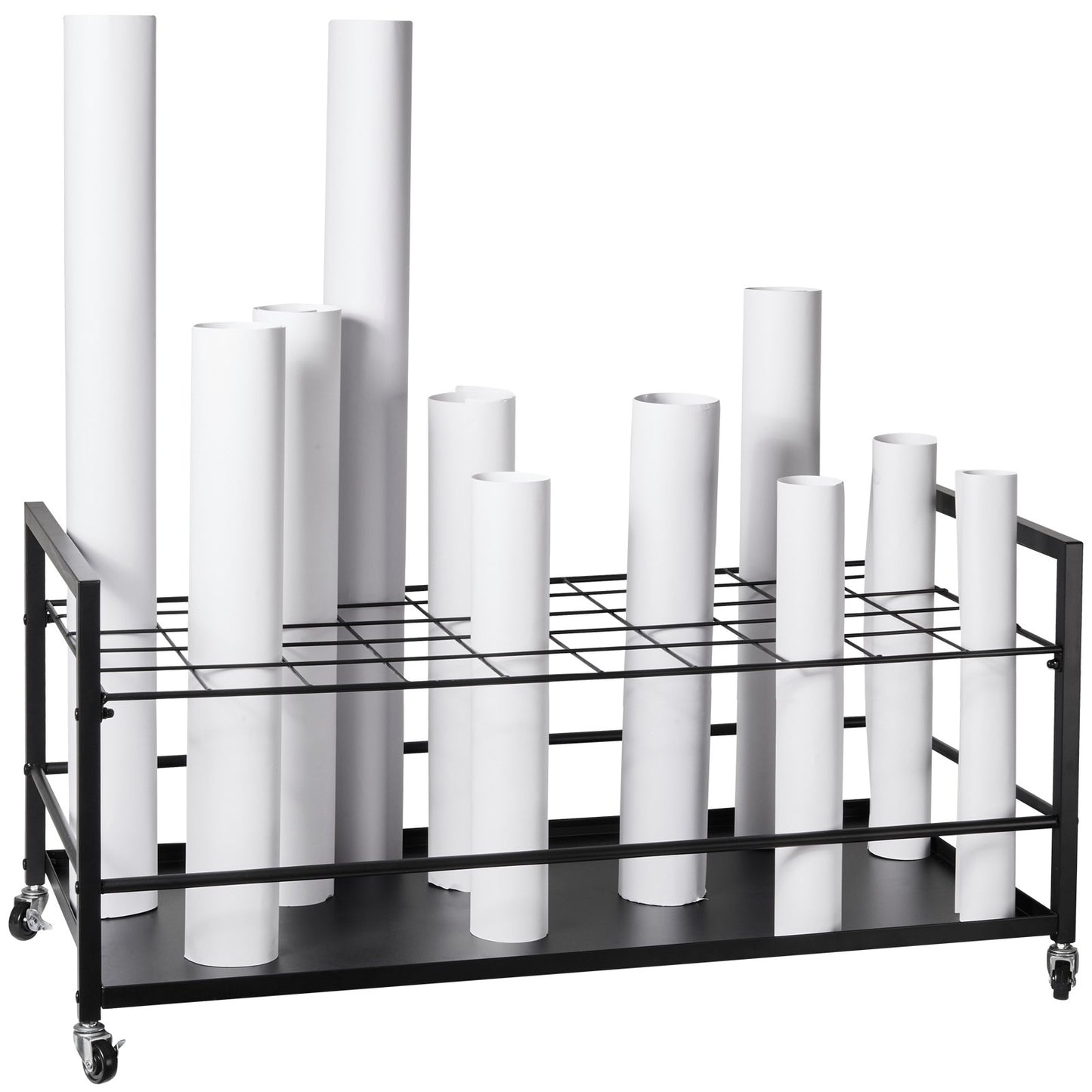 Blueprint Storage Rack 50 Slots Mobile Roll File Holder for Architectural