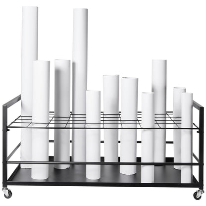 Blueprint Storage Rack 50 Slots Mobile Roll File Holder for Architectural