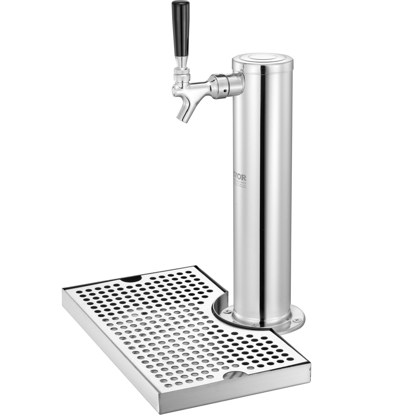 Kegerator Tower Kit, Single Tap Beer Conversion Kit, Keg Beer Tower Dispenser i rostfritt stål med Dual Gauge W21.8 Regulator & S-System Keg Coupler, öldroppbricka för festhem