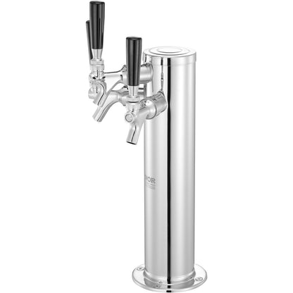 Triple Taps Fatölstornautomat, öltorn i rostfritt stål, Kegerator Tower Kit med förmonterade slangar och självstängande kranskaft för fest, bar, pub, restaurang