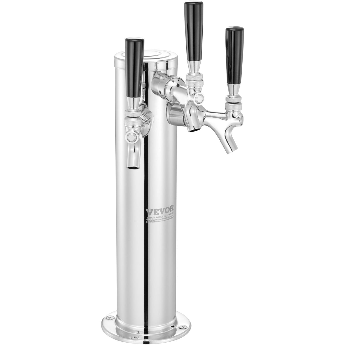 Triple Taps Fatölstornautomat, öltorn i rostfritt stål, Kegerator Tower Kit med förmonterade slangar och självstängande kranskaft för fest, bar, pub, restaurang
