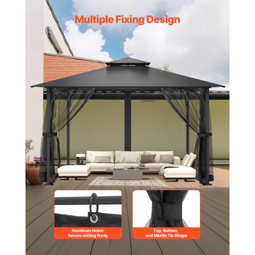Ersättningsnät för paviljonger, nät för 10x10x 6,7 fot uteplats, endast nät |  EU
