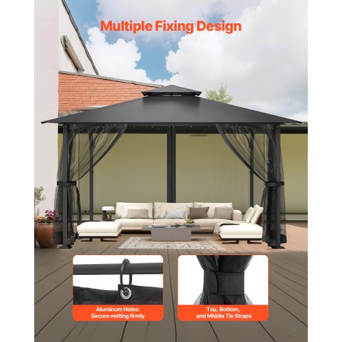 Replacement net for pavilions, net for 3.5x3.5x2.1m patio, net only | EU