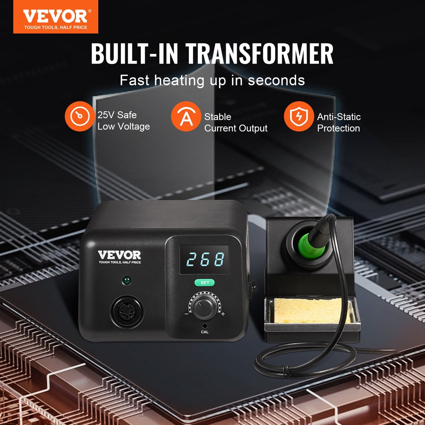 Soldering Iron Station 70W LCD Display Soldering Station Kit 122°F-932°F