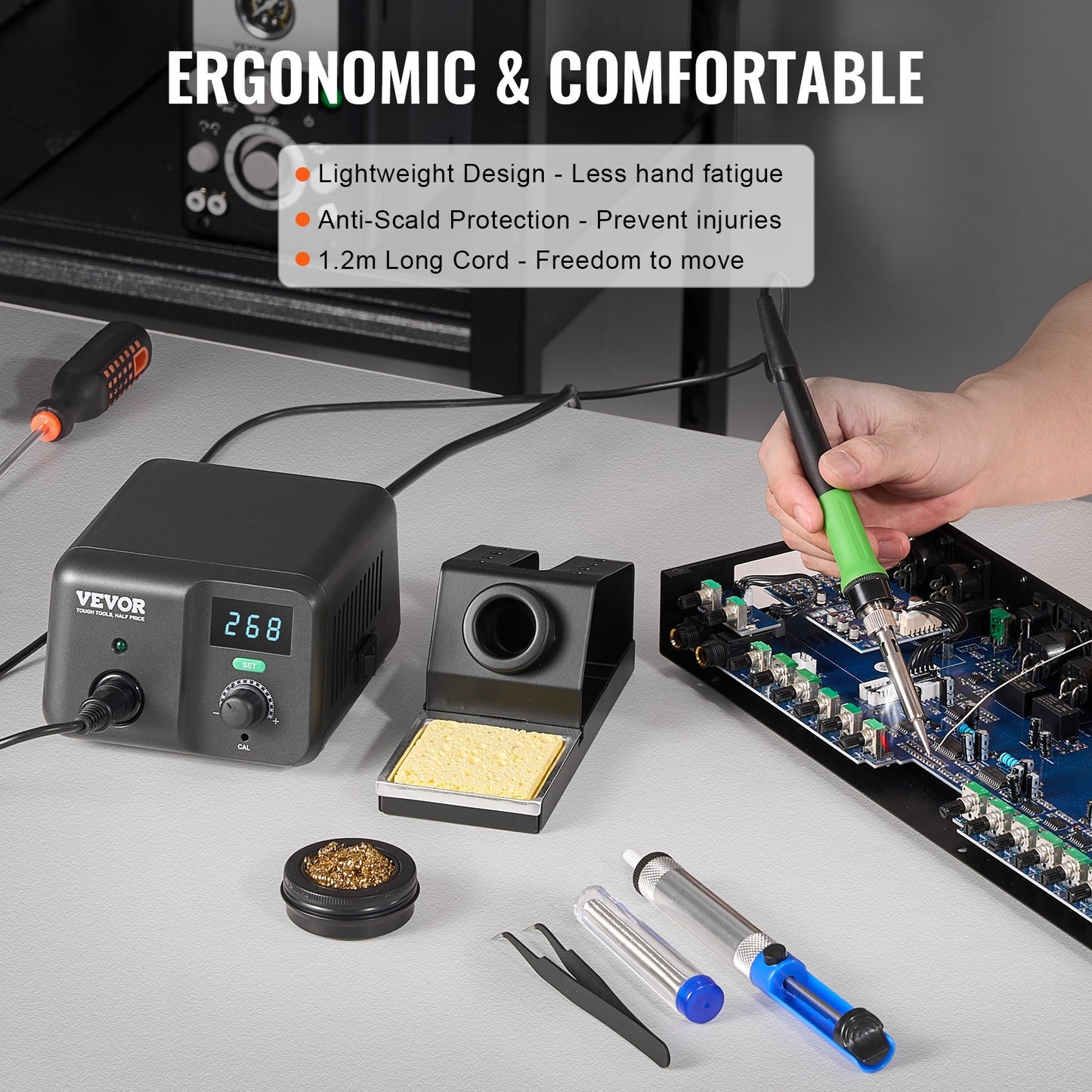 Soldering Iron Station 70W LCD Display Soldering Station Kit 122°F-932°F