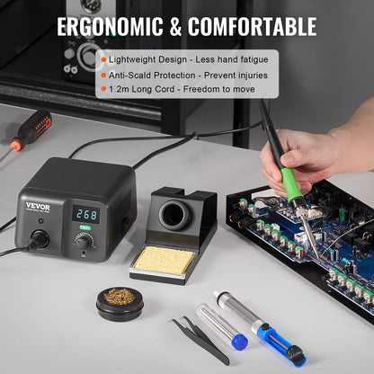 Soldering Iron Station 70W LCD Display Soldering Station Kit 122°F-932°F