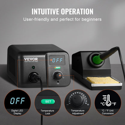 Soldering Iron Station 70W LCD Display Soldering Station Kit 122°F-932°F
