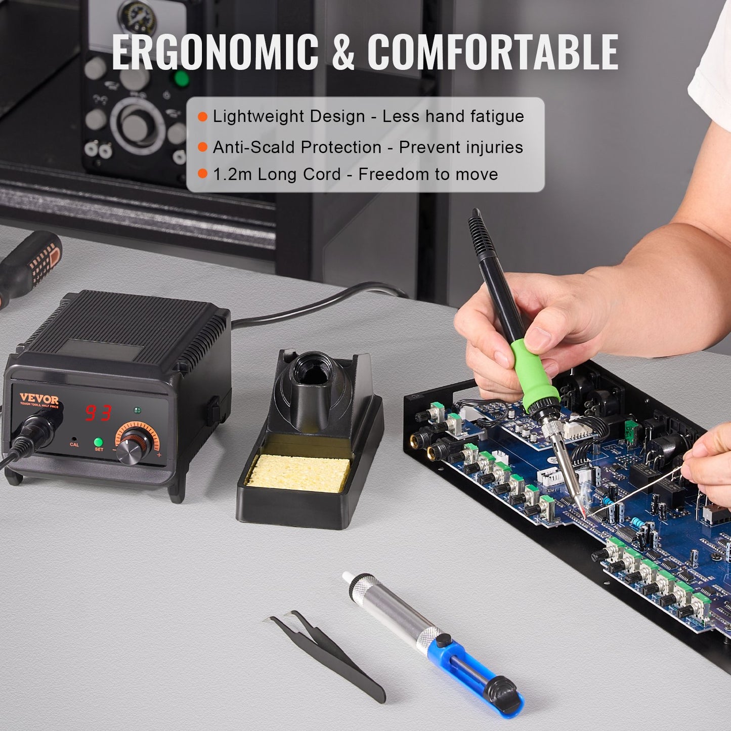 Soldering Iron Station 75W LCD Display Soldering Station Kit 122°F-932°F