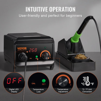 Soldering Iron Station 75W LCD Display Soldering Station Kit 122°F-932°F