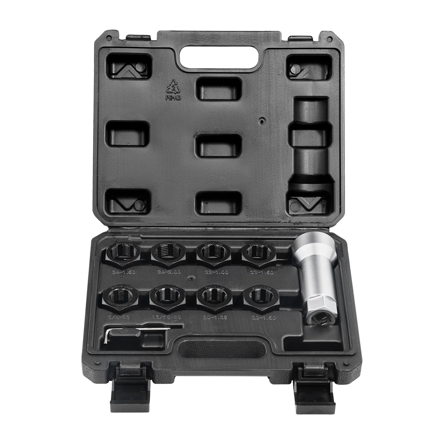 10ST axel Spindel Gänga Chaser Set Metrisk M20 M22 M24 UNF 13/16" 3/4