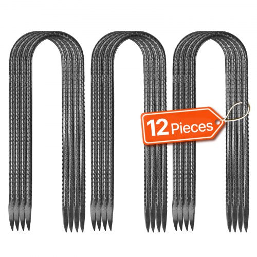 10-inch 12-pack rebar supports heavy duty U-shaped galvanized ground anchors