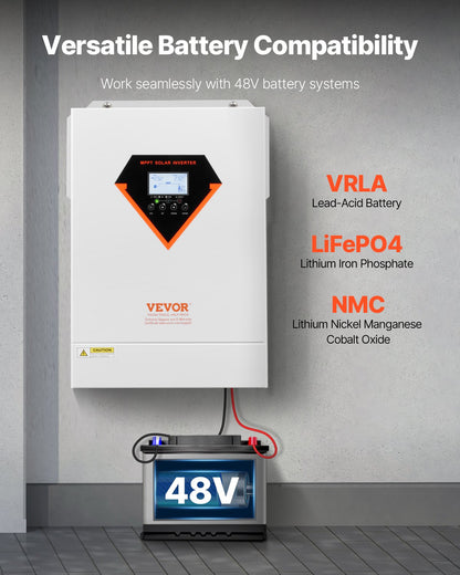Hybrid Solar Inverter Laddare 6000W 220/230V WIFI Inbyggd 120A MPPT Controller