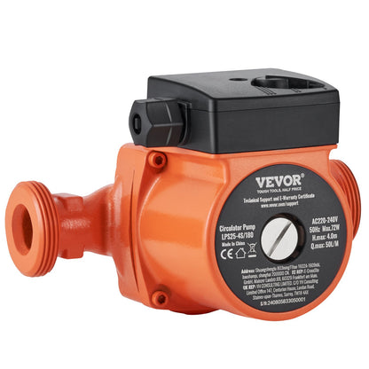 Kurbel-Warmwasser-Umwälzpumpe, Umwälzpumpe aus Gusseisen, 220 V, 72 W, max. Durchfluss 50 l/min, max. Förderhöhe 4 m, 1-1/2-Zoll-Gewindeanschluss, Temperaturbereich von 2 °C bis 110 °C, drei einstellbare Durchflussraten, geräuscharm