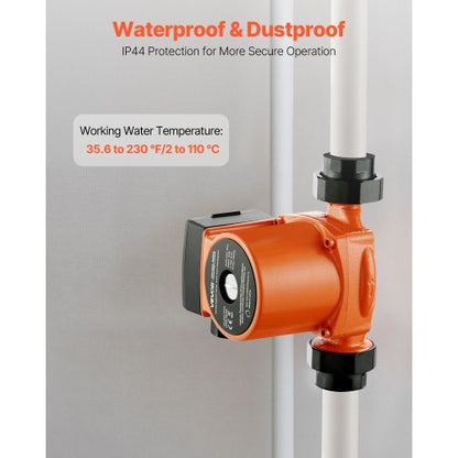 LPS25-6S/130 Gjutjärnscirkulationspump, 1/8 hk, 220-240V 55 l/min varmvattencirkulationspump, gängad anslutning, 3-växlad justering, tyst drift, för värmesystem i hemmet |  EU